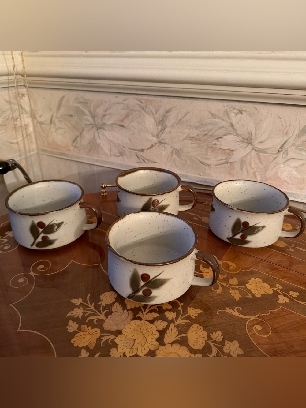 Otagiri Bittersweet Set of 4 Soup Cups Mugs Speckled Stoneware Japan